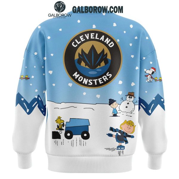 Cleveland Monsters Snoopy Hockey Time Peanuts Holidays Hoodie T-Shirt