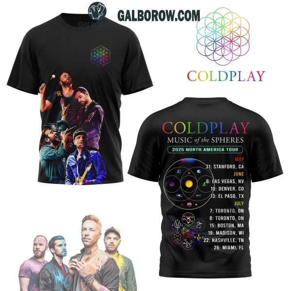 Cold Play Music Of The Spheres 2025 North America Tour Hoodie T Shirt