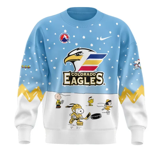 Colorado Eagles 2024 Snoopy Cheering Peanuts Winter Hoodie T-Shirt