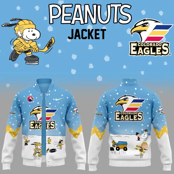 Colorado Eagles Snoopy Cheering Peanuts Winter 2024 Baseball Jacket