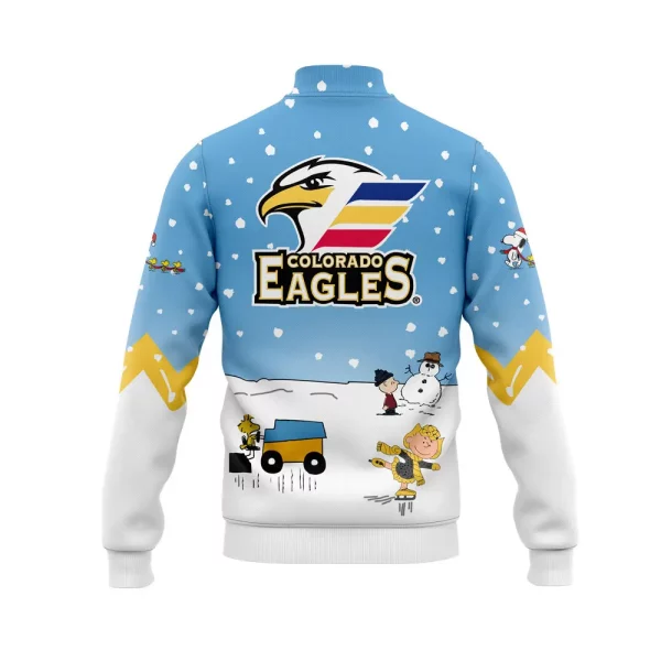 Colorado Eagles Snoopy Cheering Peanuts Winter 2024 Baseball Jacket