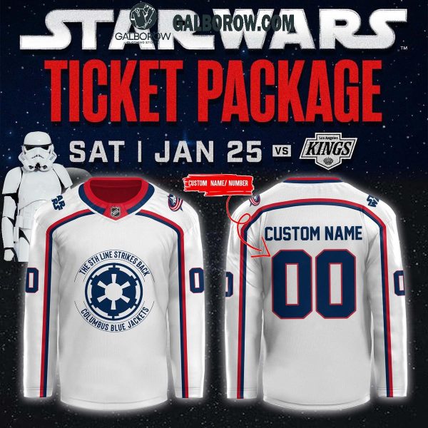 Columbus Blue Jackets 2025 Star Wars Night Personalized Hockey Jersey