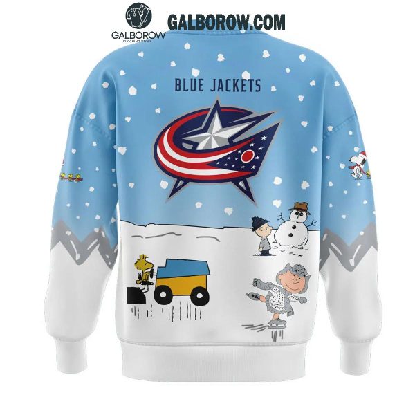 Columbus Blue Jackets Cheerful Christmas Of Peanuts Friends Sweatshirt 2024 Hoodie T-Shirt