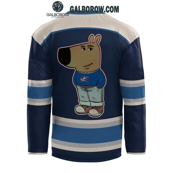 Columbus Blue Jackets Chill Guy Stay Chilled 2024 Hockey Jersey