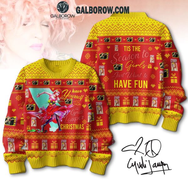 Cyndi Lauper Tis The Season Girls Just Want To Have Fun Christmas Ugly Sweater