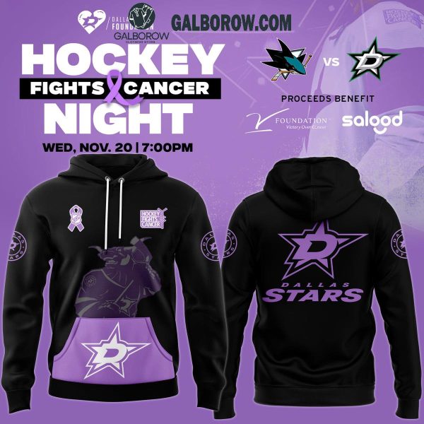 Dallas Stars 2024 Hockey Fights x Cancer Night Spirit Hoodie T-Shirt