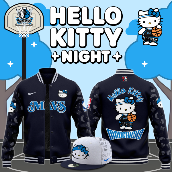 Dallas Mavericks 2024 Hello Kitty Night 50 Years Memories Baseball Jacket