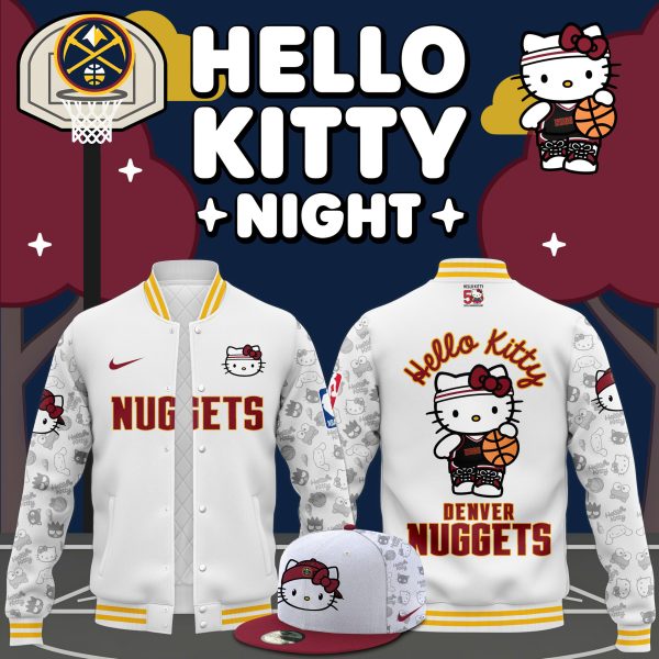 Denver Nuggets 2024 Hello Kitty Night 50 Years Memories Baseball Jacket