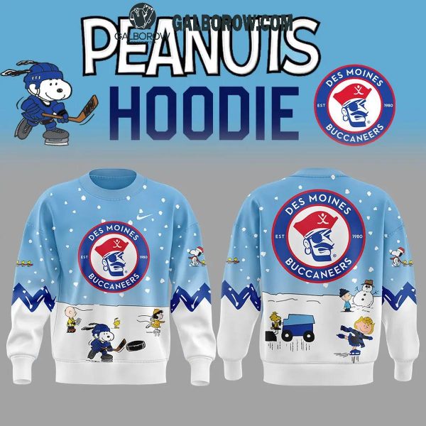 Des Moines Buccaneers Peanuts Holidays Snoopy Playtime Hoodie T-Shirt