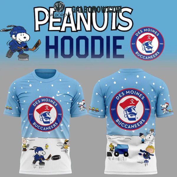 Des Moines Buccaneers Peanuts Holidays Snoopy Playtime Hoodie T-Shirt