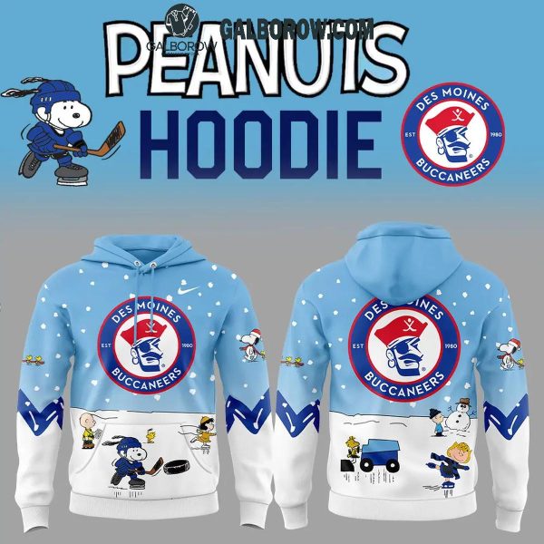 Des Moines Buccaneers Snoopy Hockey In Peanuts Holidays 2024 Hoodie T-Shirt