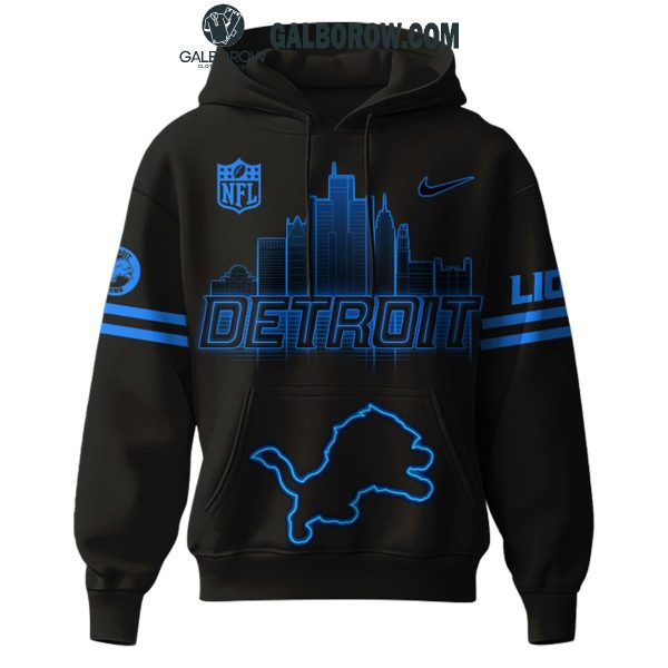 Detroit Lions 2024 Back In Black City Skyline Hoodie T-Shirt