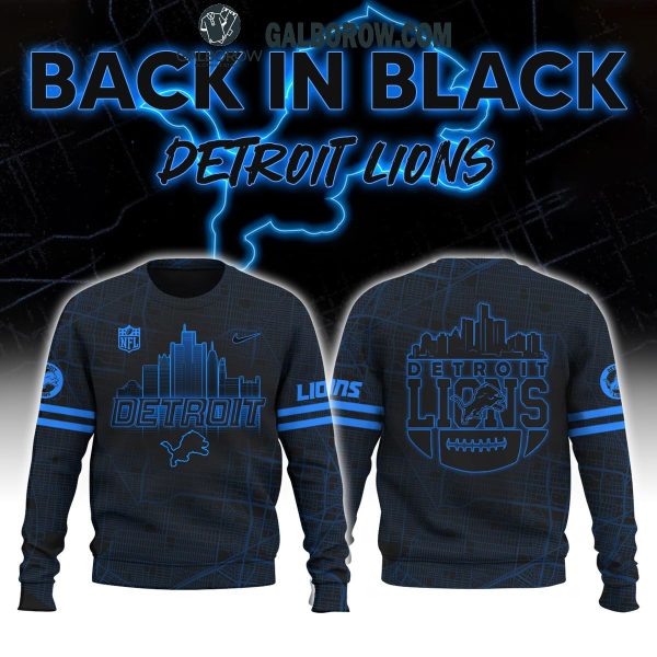 Detroit Lions 2024 Back In Black City Skyline Hoodie T-Shirt