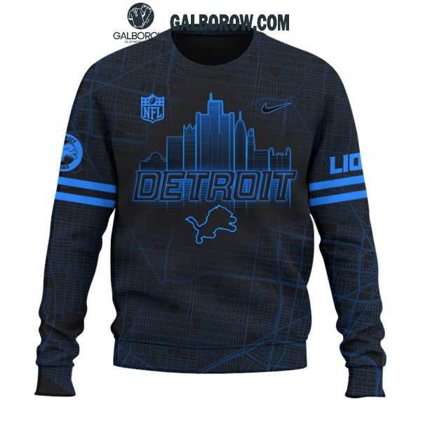 Detroit Lions 2024 Back In Black City Skyline Hoodie T-Shirt