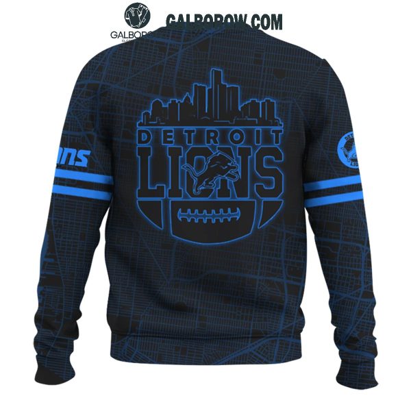 Detroit Lions 2024 Back In Black City Skyline Hoodie T-Shirt