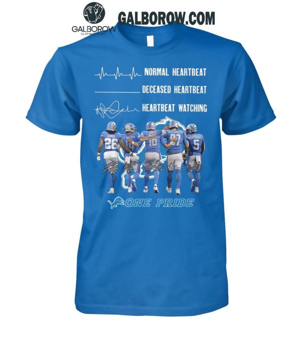 Detroit Lions Crazy Heartbeat Watching Them Playing 2024 T-Shirt