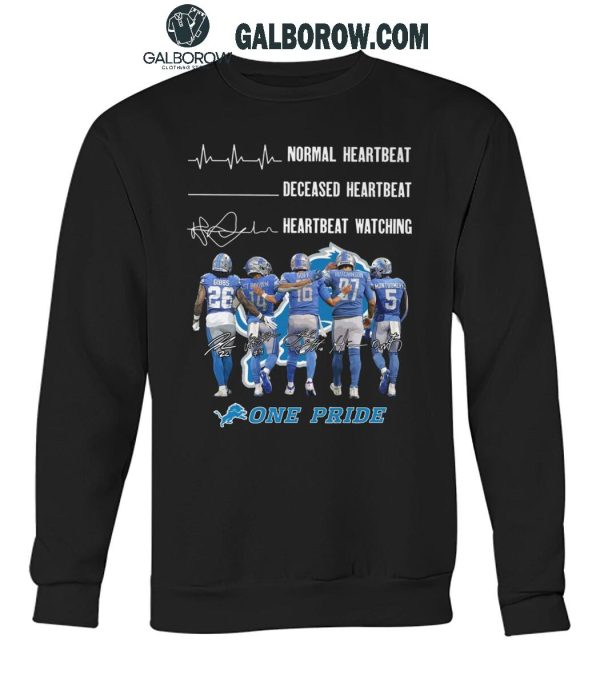 Detroit Lions Crazy Heartbeat Watching Them Playing 2024 T-Shirt