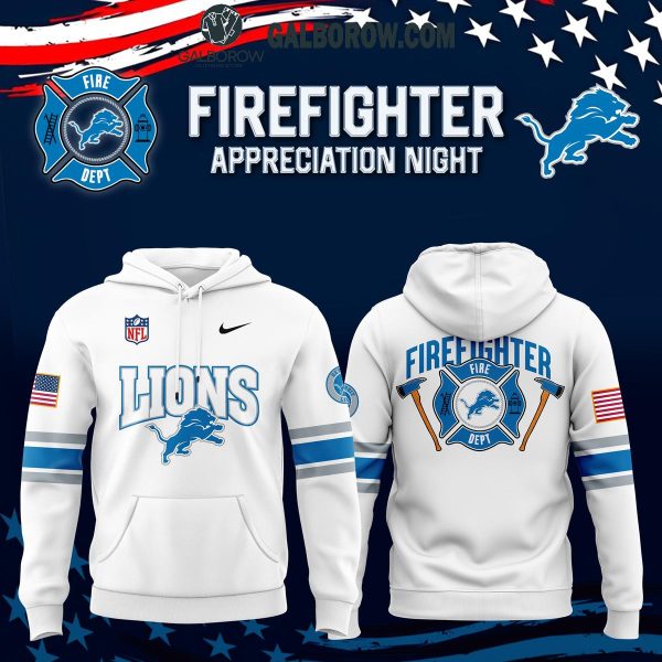 Detroit Lions Football 2024 Firefighter Honoring Hoodie T-Shirt