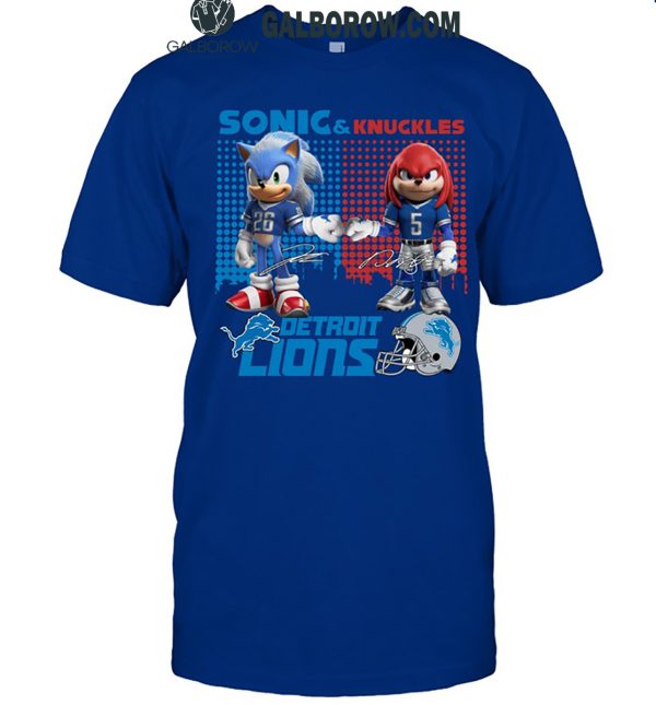 Detroit Lions Sonic And Knuckles The Champions NFC 2024 T-Shirt