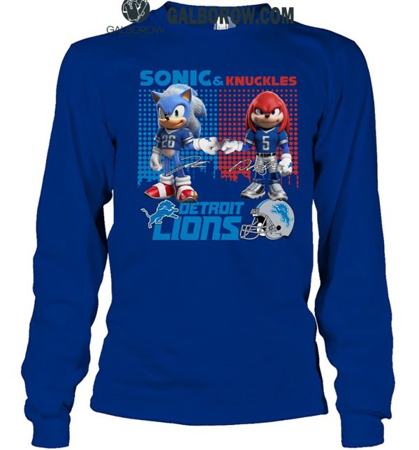 Detroit Lions Sonic And Knuckles The Champions NFC 2024 T-Shirt