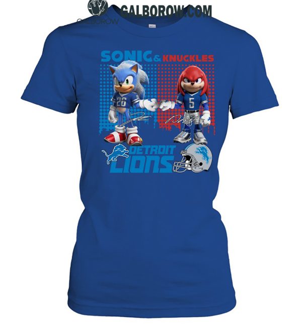 Detroit Lions Sonic And Knuckles The Champions NFC 2024 T-Shirt