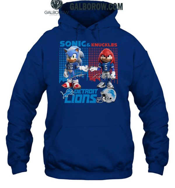 Detroit Lions Sonic And Knuckles The Champions NFC 2024 T-Shirt