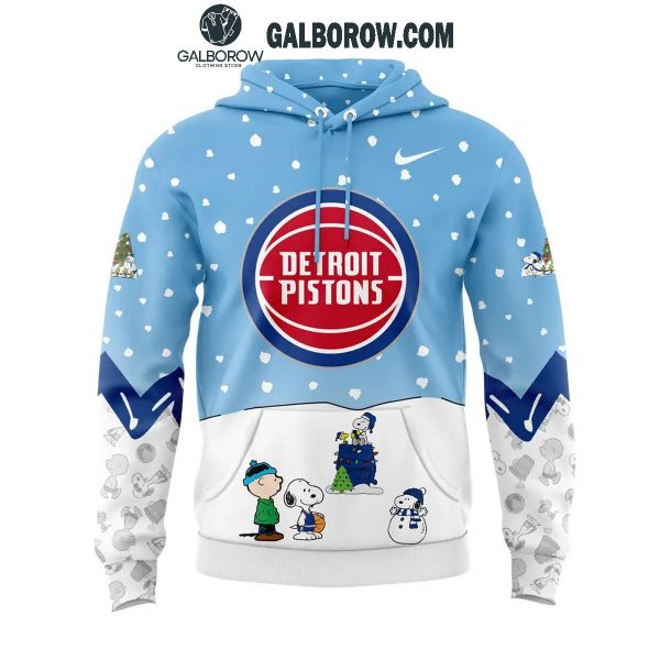 Detroit Pistons Peanuts Snoopy Christmas Days NBA 2024 Hoodie T-Shirt