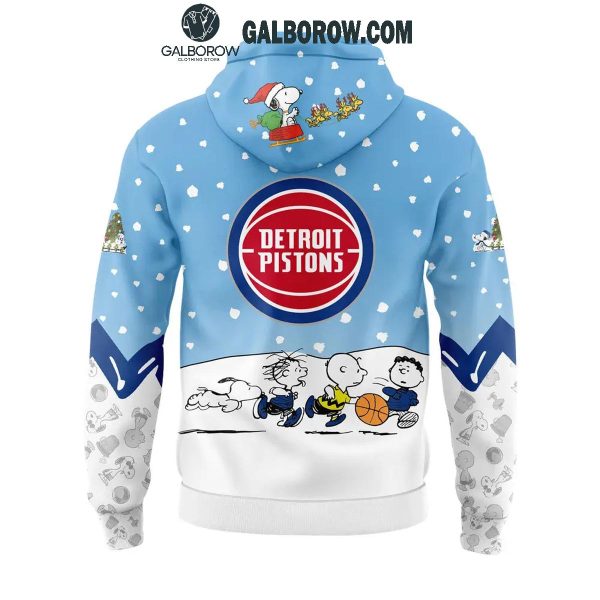 Detroit Pistons Peanuts Snoopy Christmas Days NBA 2024 Hoodie T-Shirt