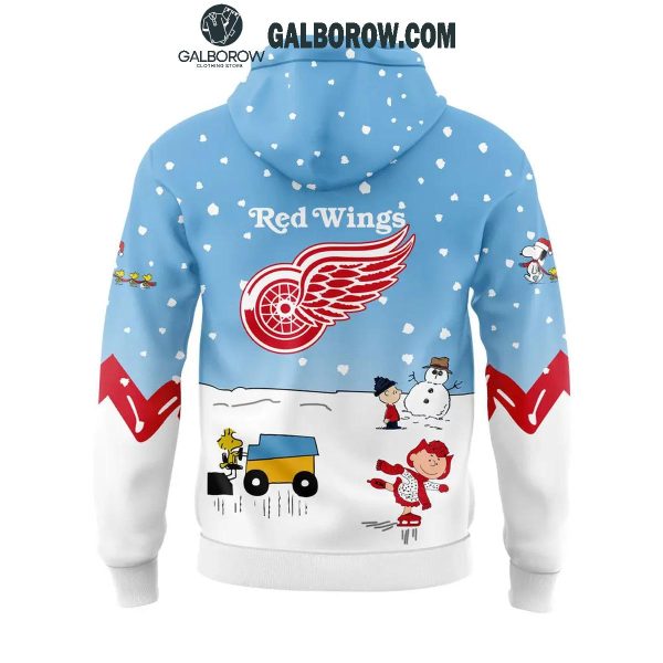 Detroit Red Wings Cheerful Christmas Of Peanuts Friends 2024 Hoodie T-Shirt