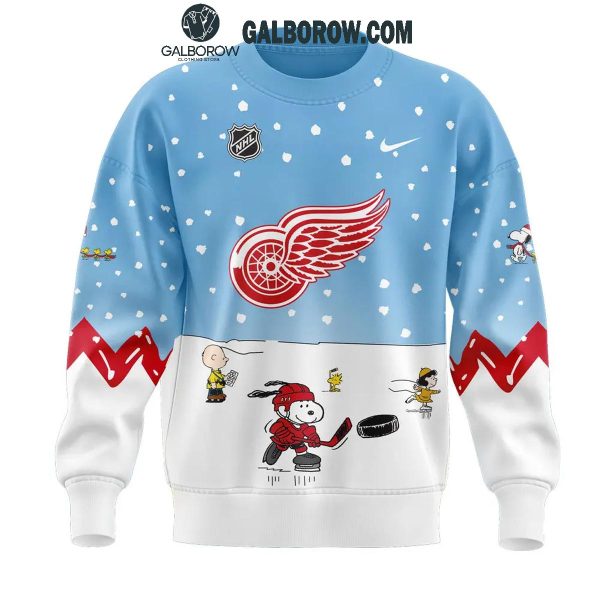 Detroit Red Wings Cheerful Christmas Of Peanuts Friends 2024 Hoodie T-Shirt