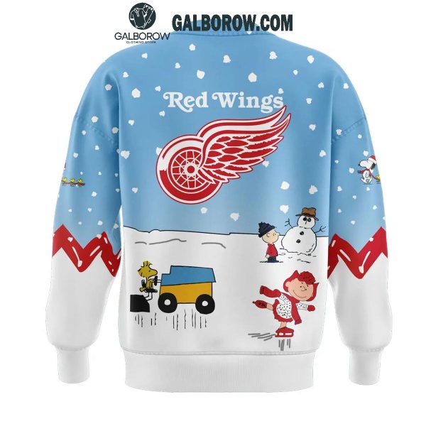 Detroit Red Wings Cheerful Christmas Of Peanuts Friends 2024 Hoodie T-Shirt