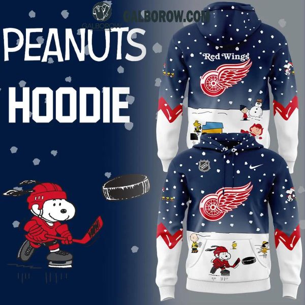 Detroit Red Wings Christmas Winter Hockey Peanuts Snoopy 2024 Hoodie T-Shirt