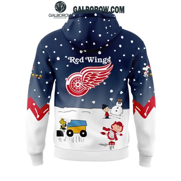 Detroit Red Wings Christmas Winter Hockey Peanuts Snoopy 2024 Hoodie T-Shirt