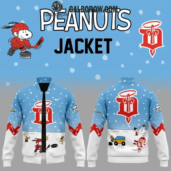 Dubuque Fighting Saints Peanuts Season Snoopy Hockey Baseball Jacket