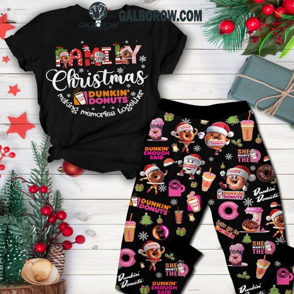 Dunkin’ Donuts Making Memories Family Christmas Fleece Pajamas Set