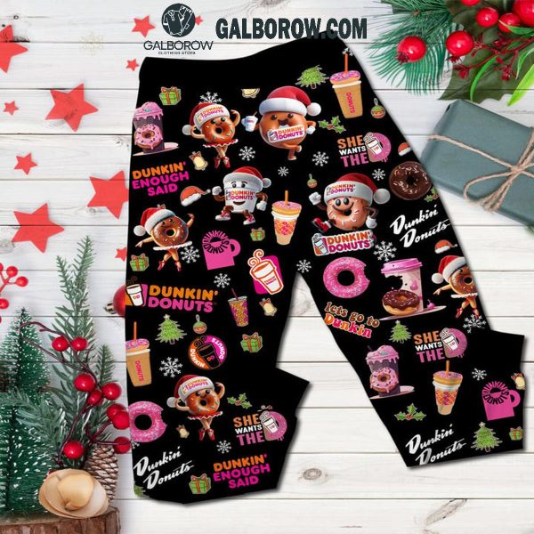 Dunkin’ Donuts Making Memories Family Christmas Fleece Pajamas Set