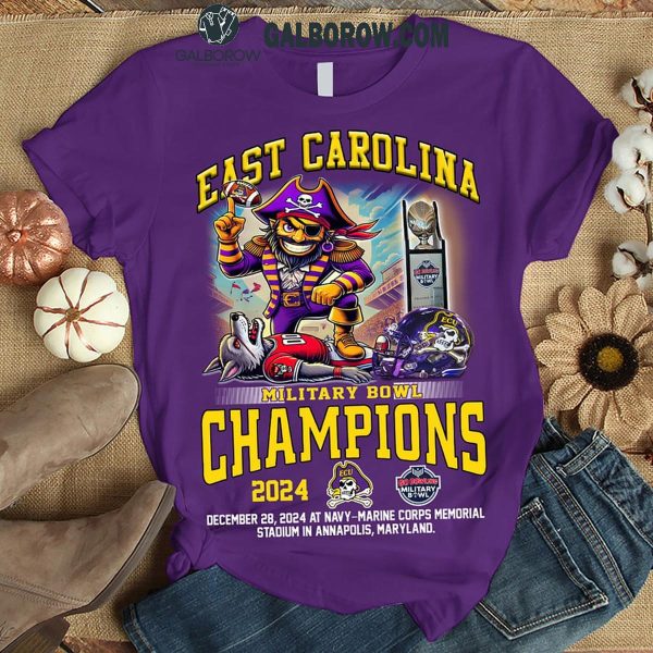 East Carolina Pirates Let’s Celebrate 2024 Military Bowl Champions T-Shirt