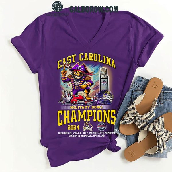 East Carolina Pirates Let’s Celebrate 2024 Military Bowl Champions T-Shirt