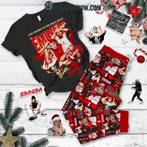 Eminem Lose Yourself In The Jingle Bells 2024 Fleece Pajamas Set