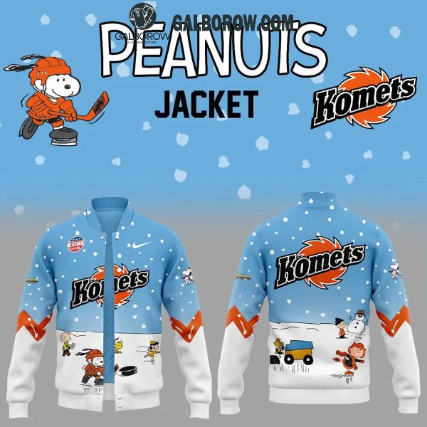 Fort Wayne Komets 2024 Winter Holidays Snoopy Peanuts Baseball Jacket