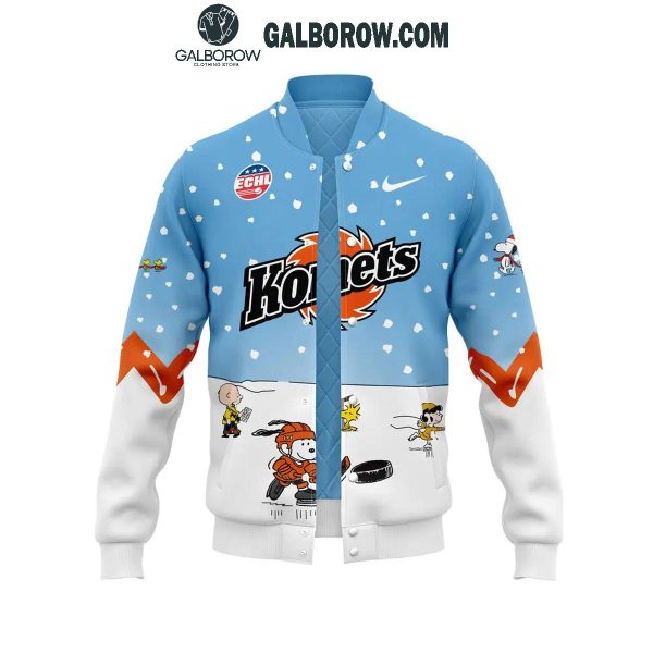 Fort Wayne Komets 2024 Winter Holidays Snoopy Peanuts Baseball Jacket