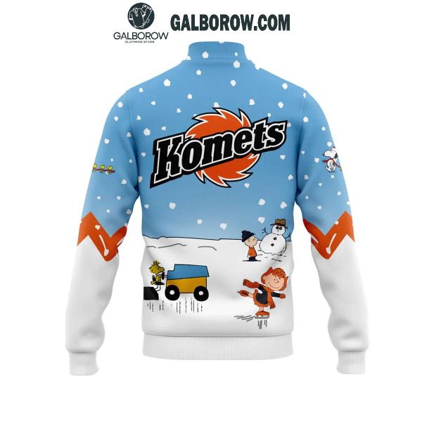 Fort Wayne Komets 2024 Winter Holidays Snoopy Peanuts Baseball Jacket