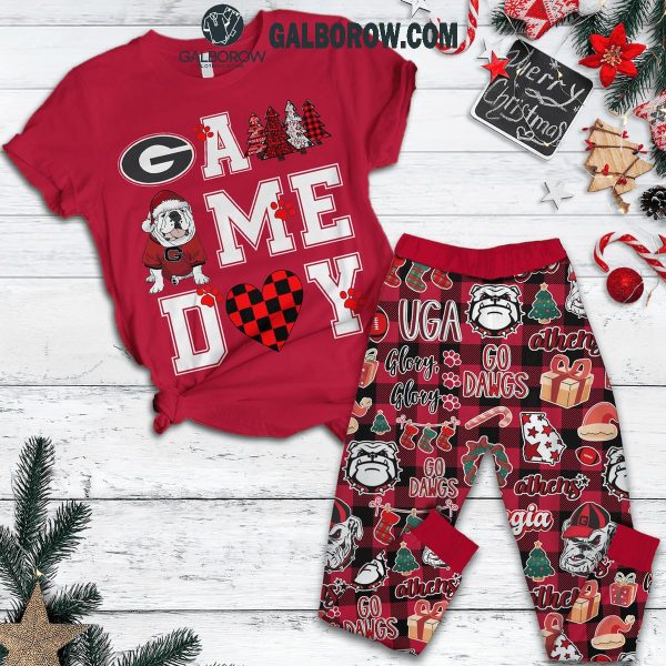 Georgia Bulldogs 2024 Glory Glory Champs Christmas Fleece Pajamas Set