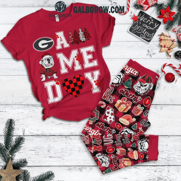 Georgia Bulldogs 2024 Glory Glory Champs Christmas Fleece Pajamas Set