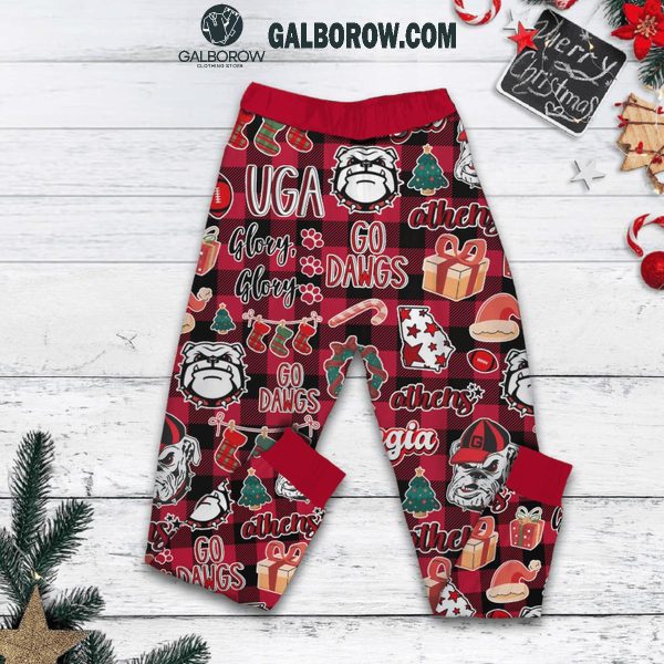 Georgia Bulldogs 2024 Glory Glory Champs Christmas Fleece Pajamas Set