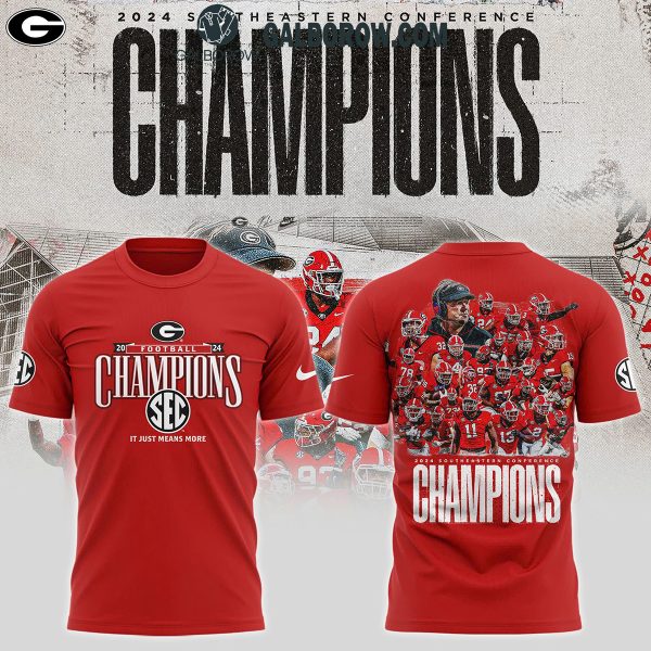 Georgia Bulldogs 2024 Greatness SEC Champions Hoodie T-Shirt Red Design