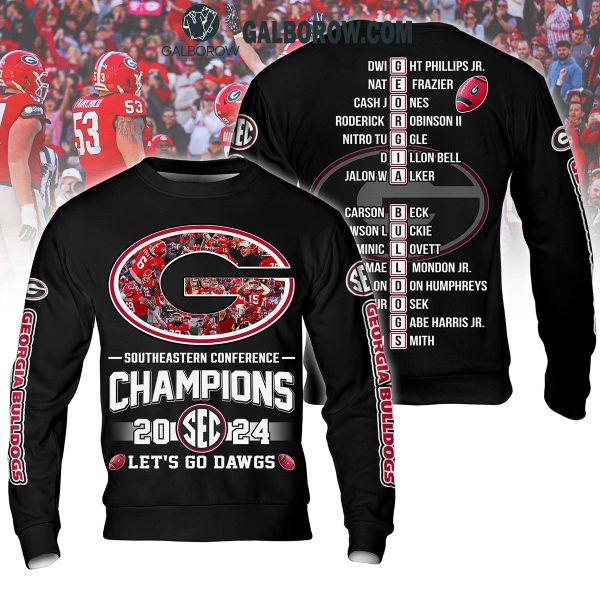 Georgia Bulldogs Team SEC Football Champions 2024 Black Hoodie T-Shirt