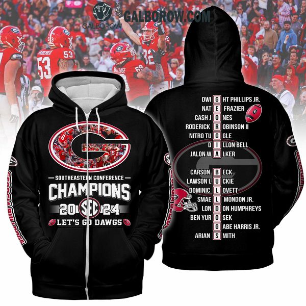 Georgia Bulldogs Team SEC Football Champions 2024 Black Hoodie T-Shirt