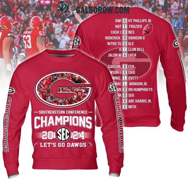 Georgia Bulldogs Team SEC Football Champions 2024 Hoodie T-Shirt Red