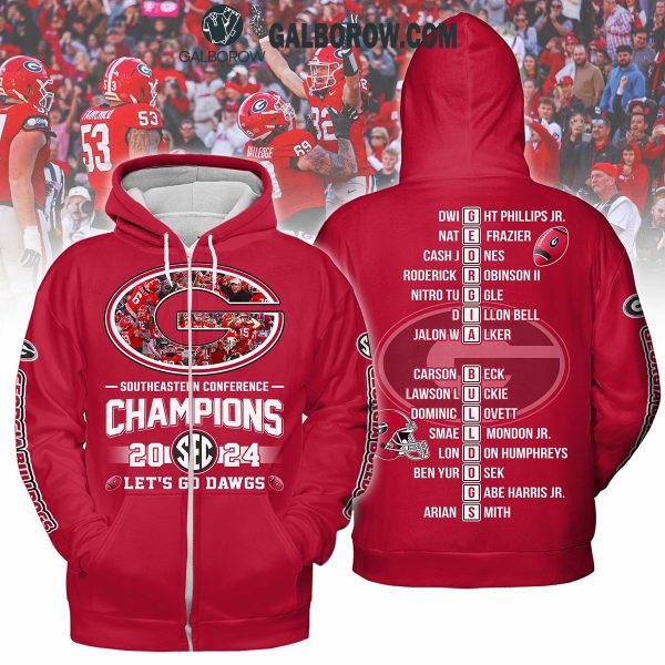 Georgia Bulldogs Team SEC Football Champions 2024 Hoodie T-Shirt Red